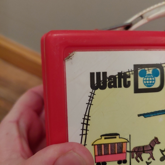 Lunchbox Thermos RARE vintage 1970s Disney World Mickey Mouse Red Aladdin Ind - Picture 12 of 15